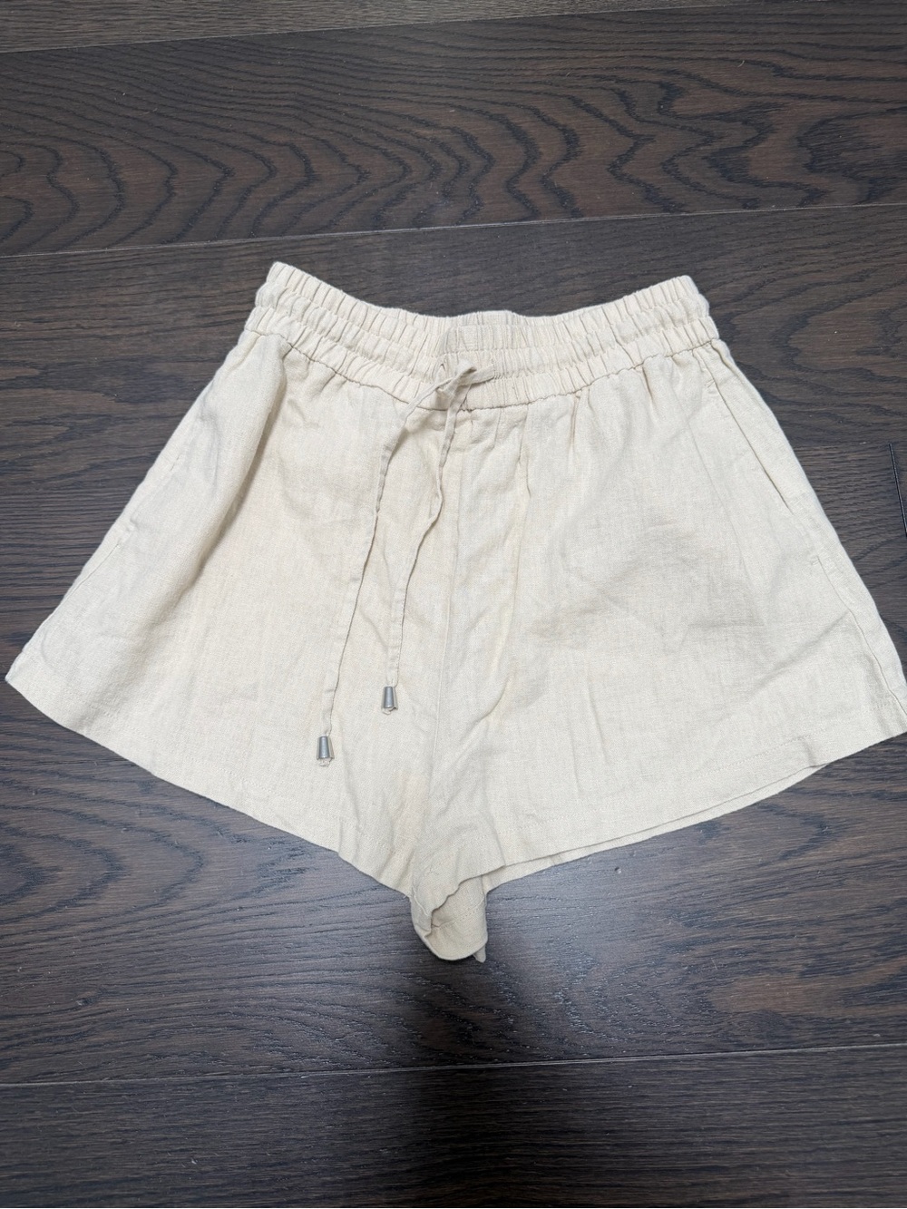 Zara Elastic-Waist Linen Blend Shorts